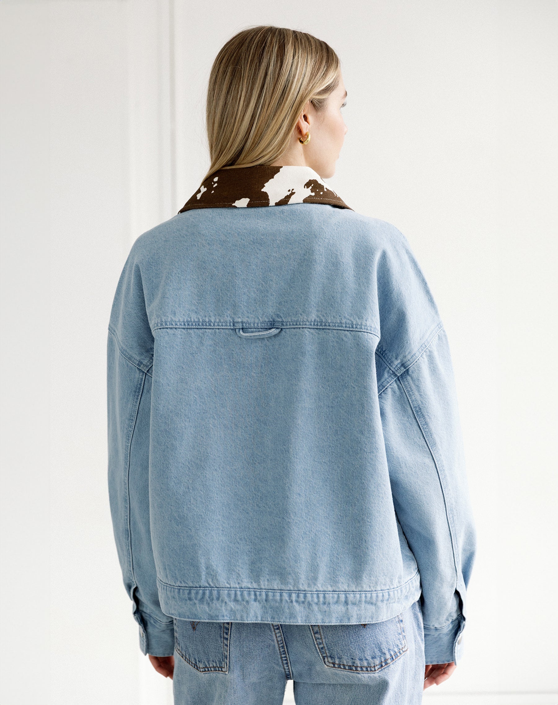 Cow Collar Denim Jacket