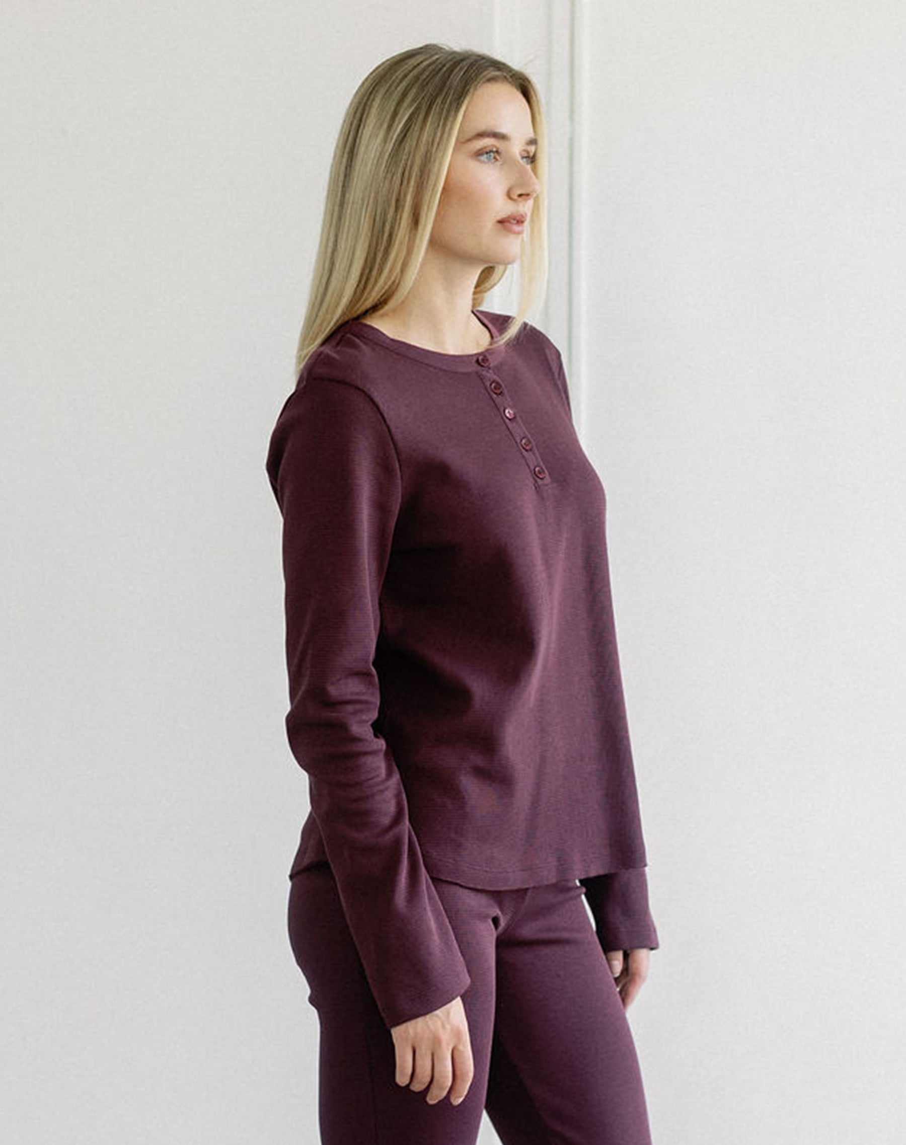 Waffle Henley Top