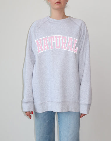 The "I LOVE YOU FOREVER" Not Your Boyfriend's Crew Neck Sweatshirt | Pebble Grey with Red