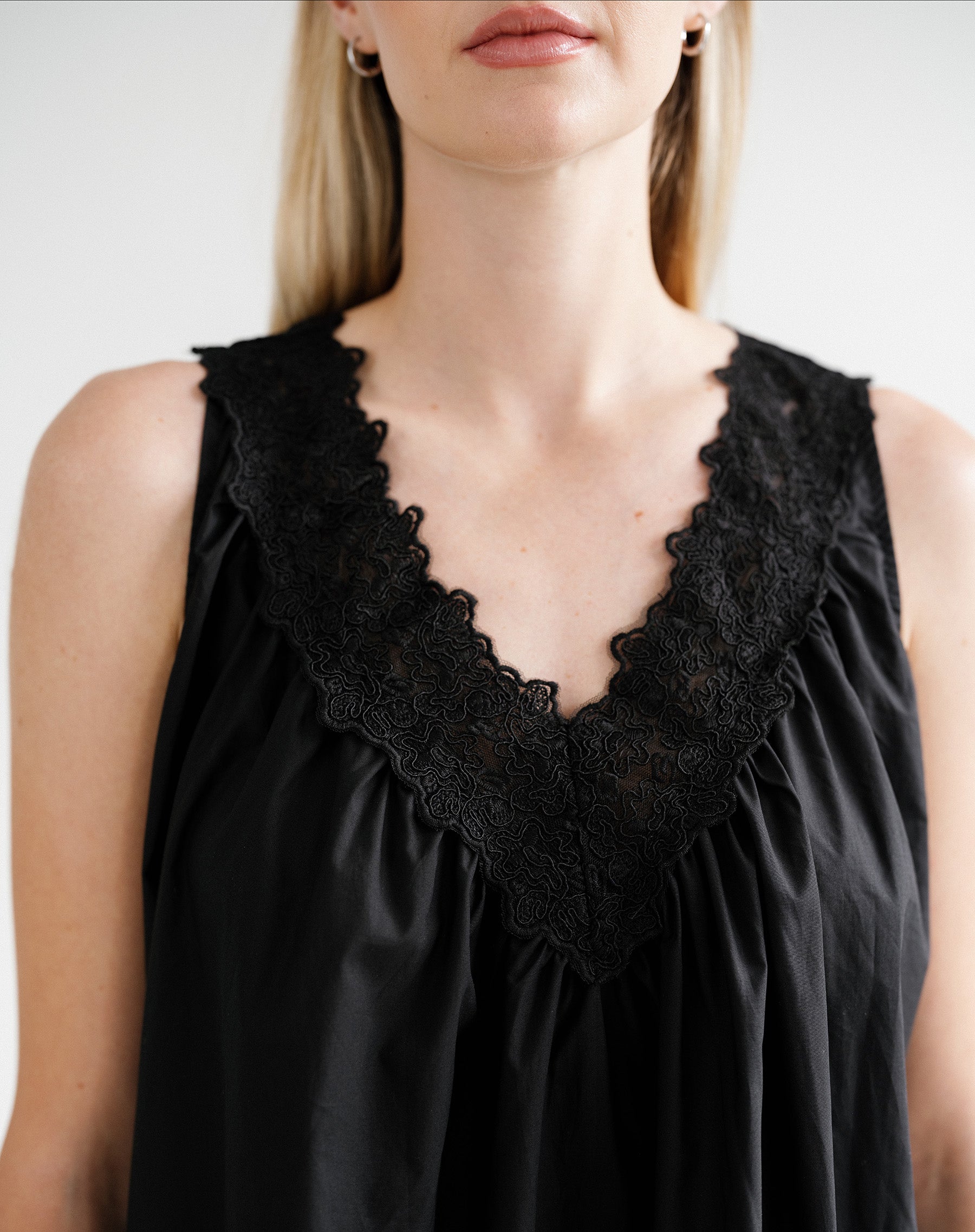 Lace Poplin Dress