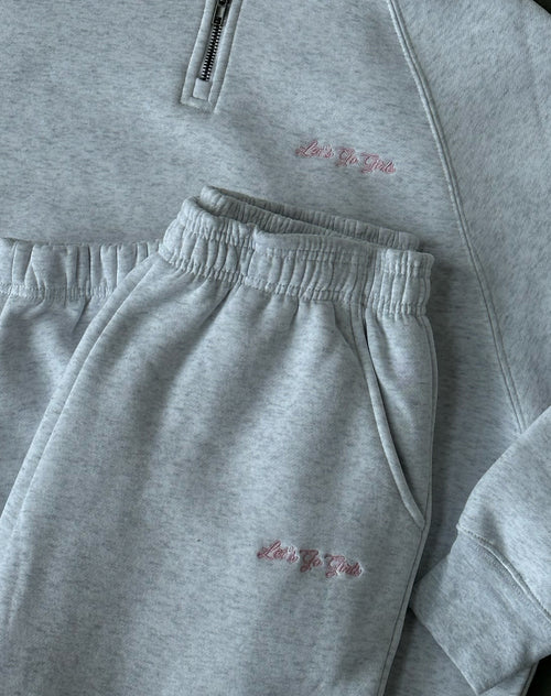 The "LET'S GO GIRLS" Oversized Jogger | Pebble Grey