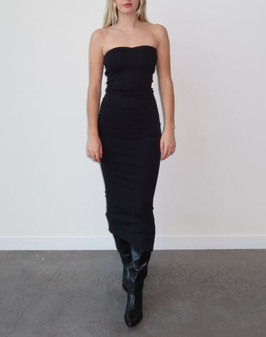 The Ribbed Midi Dress | Black