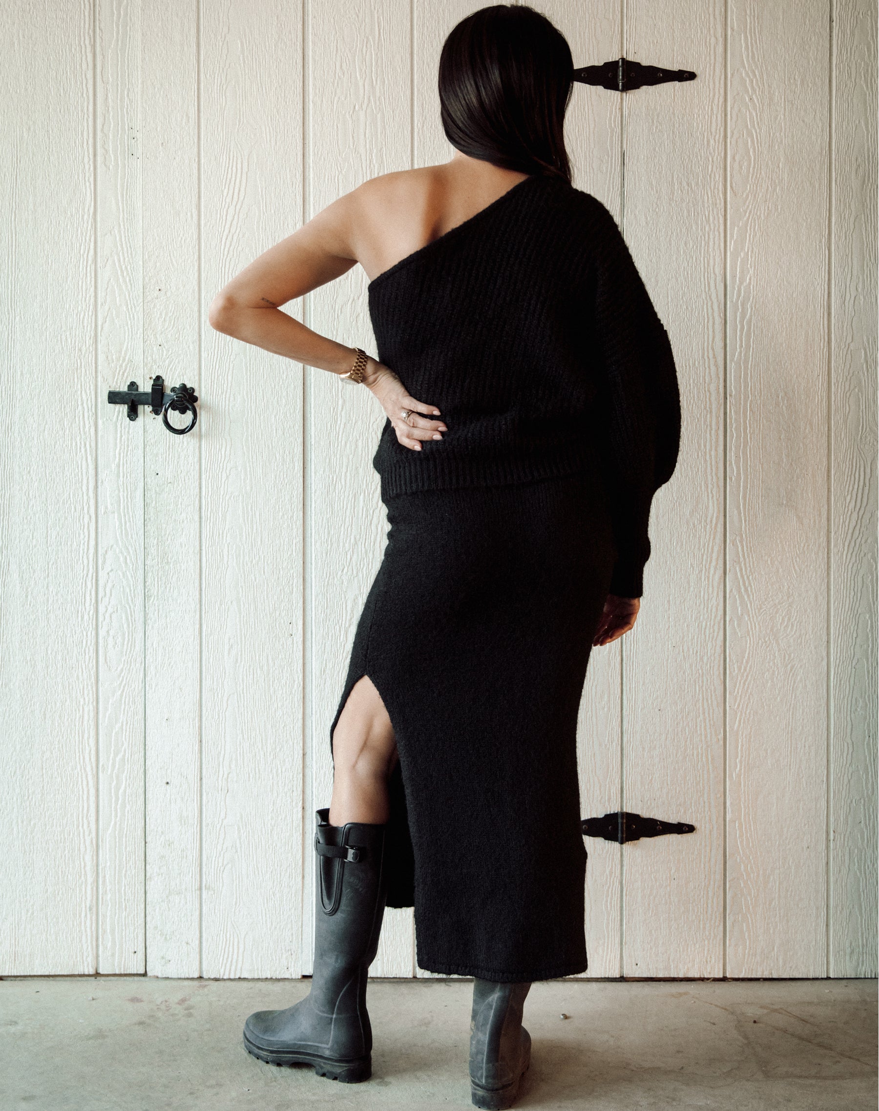 Victoria One Shoulder Knit Sweater – BRUNETTE The Label