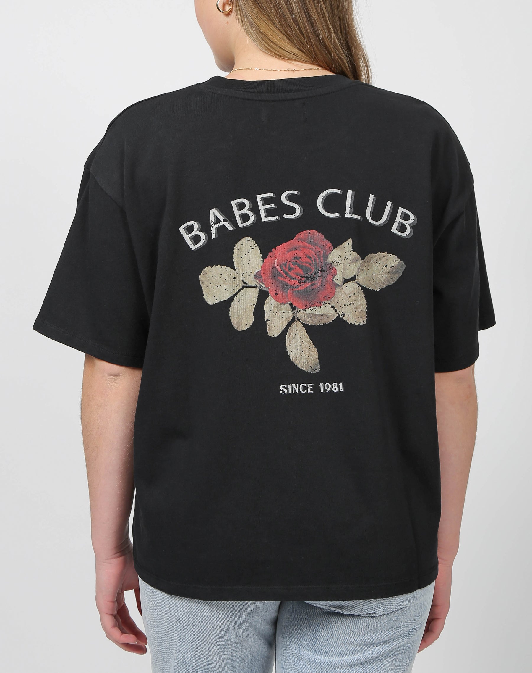 The "BABES CLUB" Boxy Tee | Washed Black
