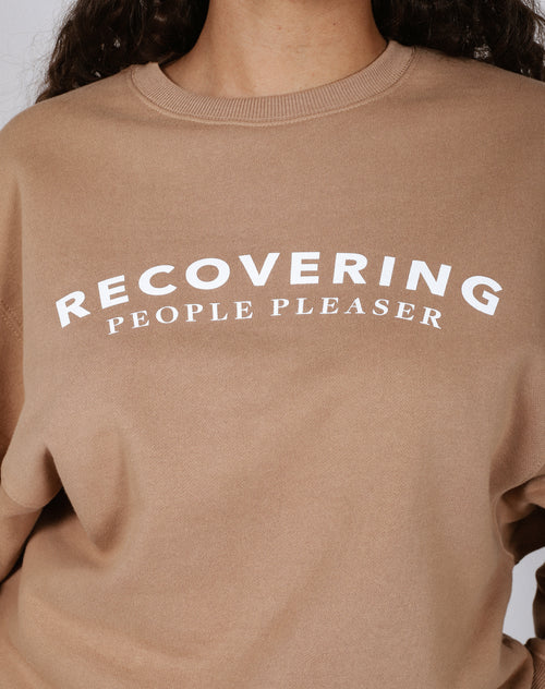 The "RECOVERING PEOPLE PLEASER" Best Friend Crew Neck Sweatshirt | Girlboss x Brunette the Label