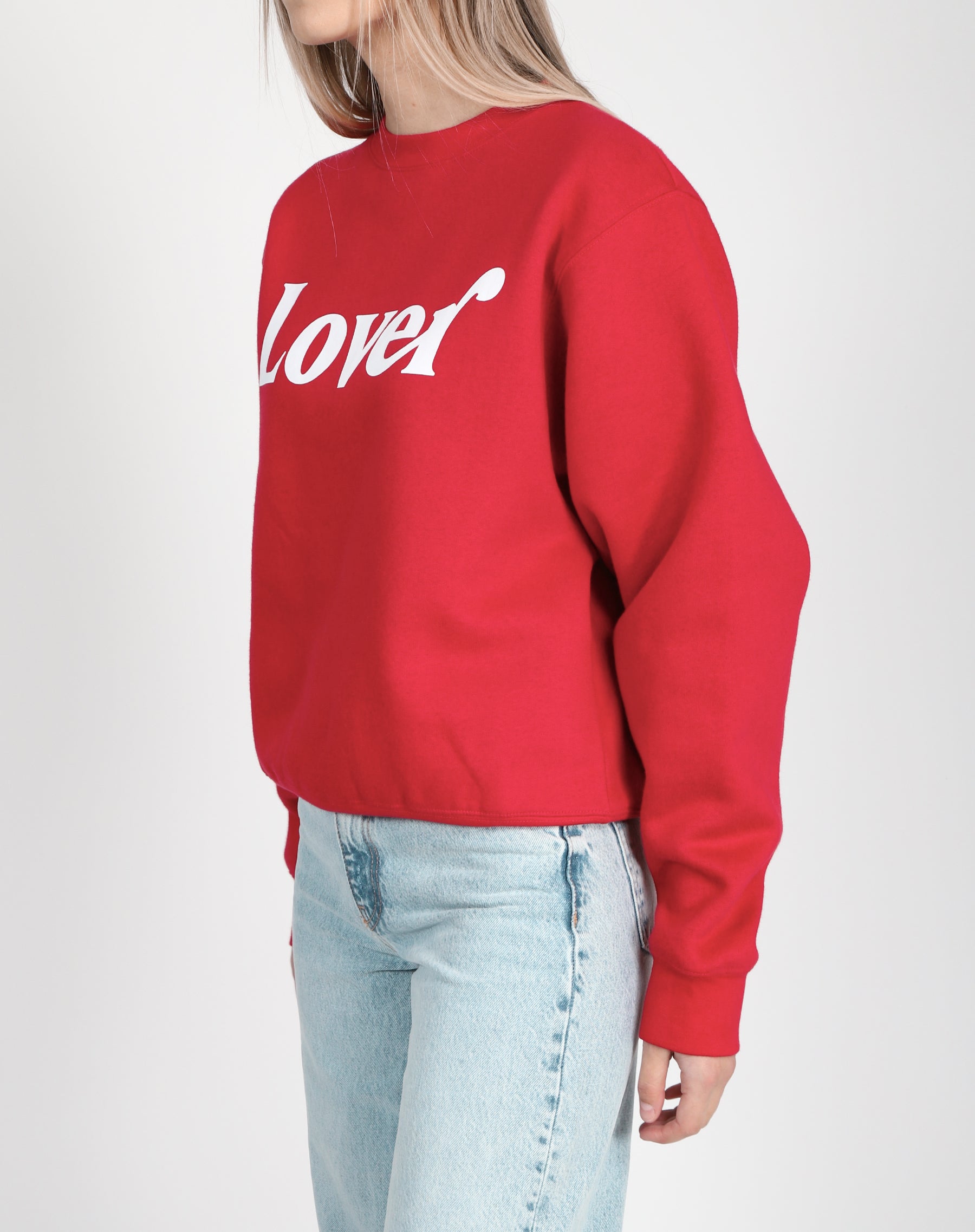 The "LOVER" Best Friend Crew Neck Sweatshirt | Crimson