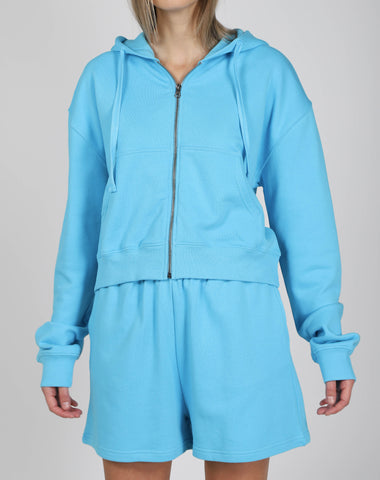 Waffle Knit Full Zip Middle Sister Hoodie | Bubble Gum