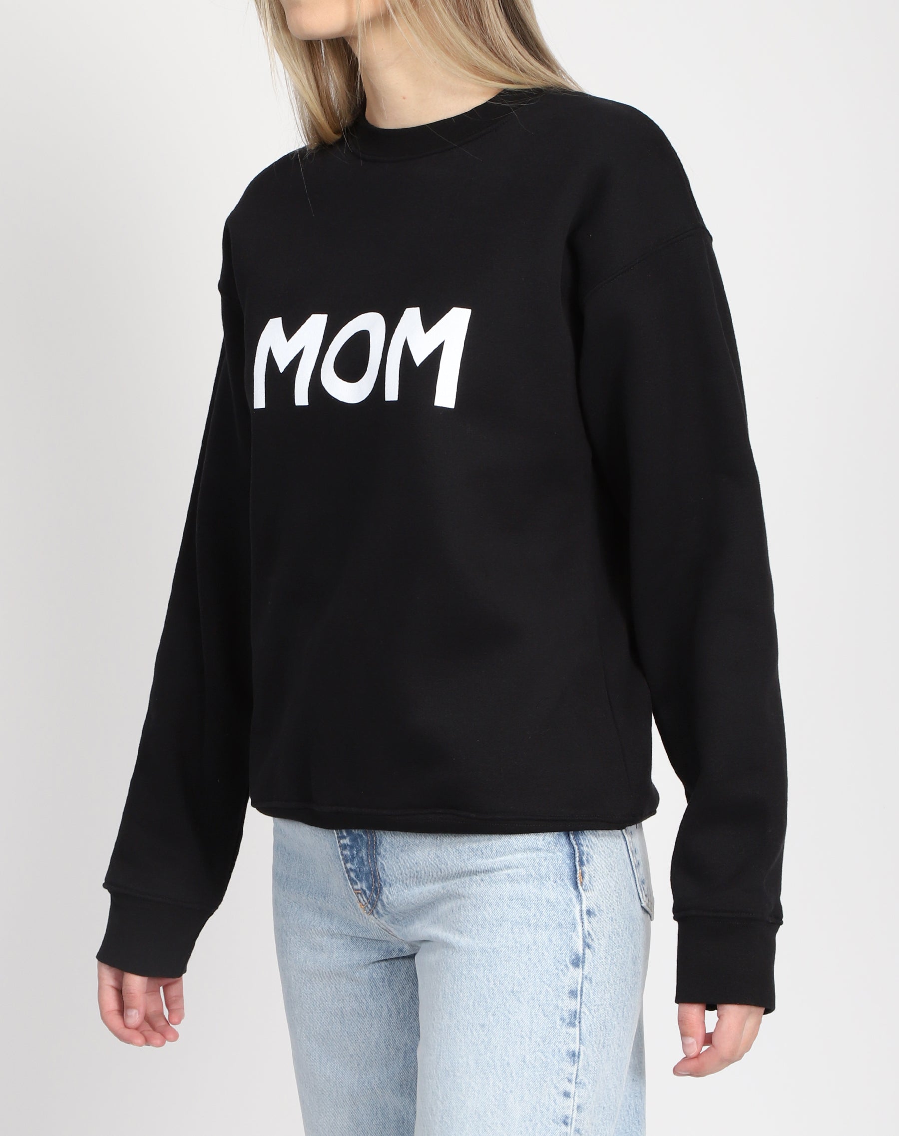 The "MOM" Classic Crew Neck Sweatshirt | Black