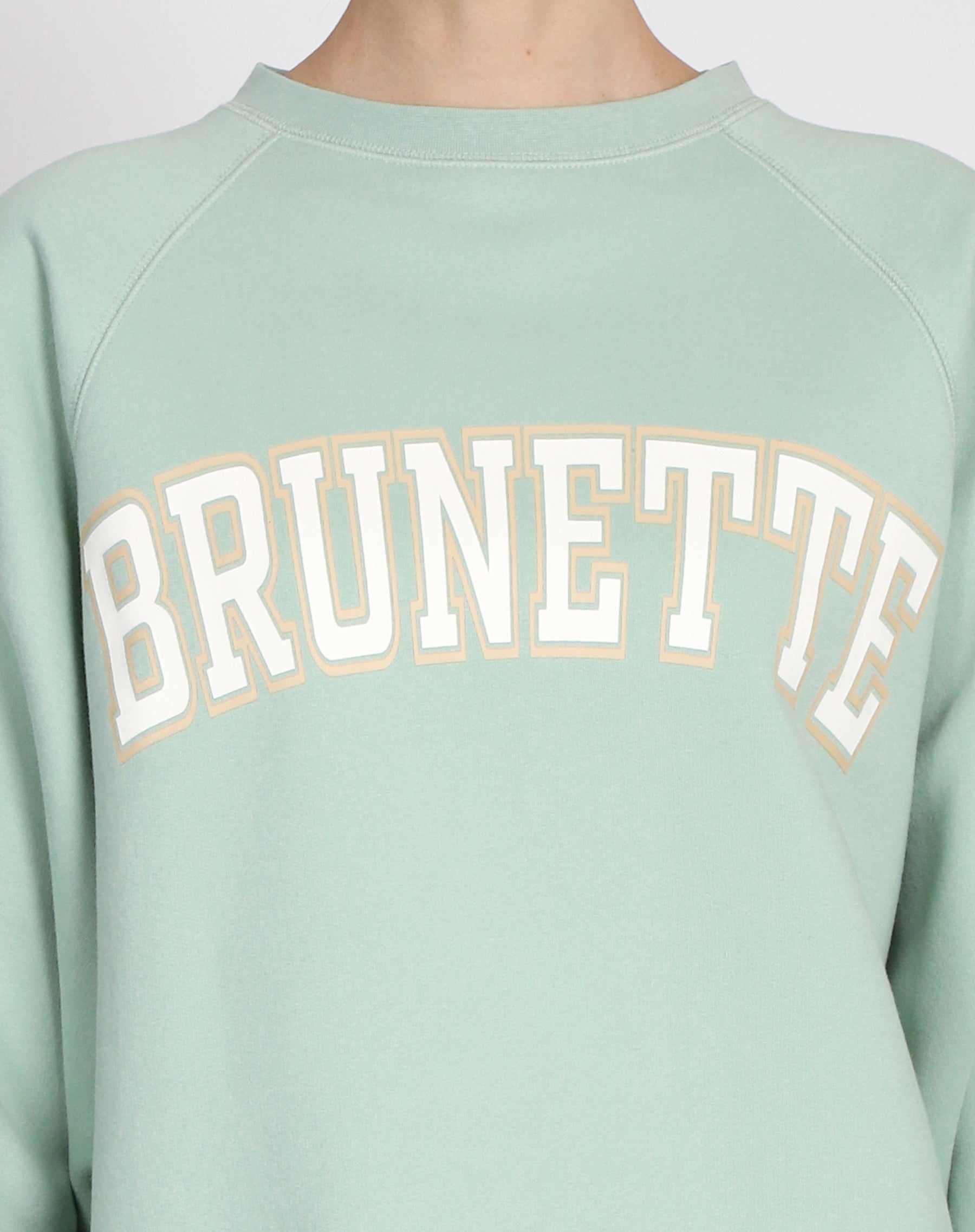 The "BRUNETTE" Not Your Boyfriend's Crew Neck Sweatshirt | Sage