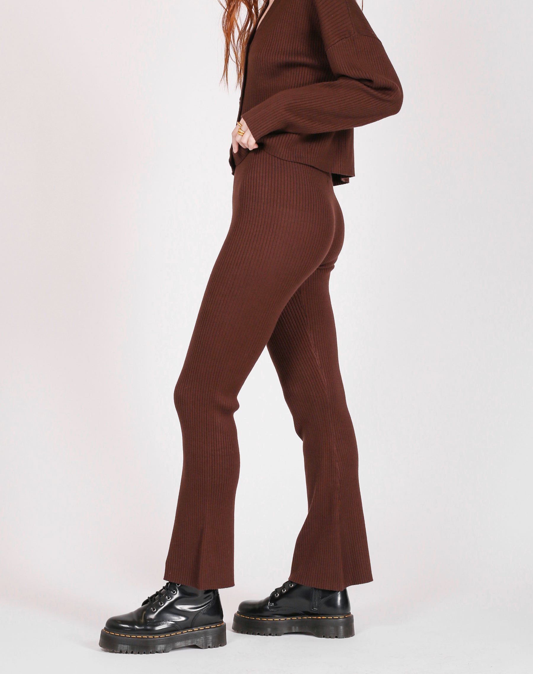Demelza Ribbed Flare Pants  a haley boutique
