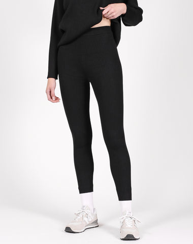 The Ribbed Flared Pant | Black