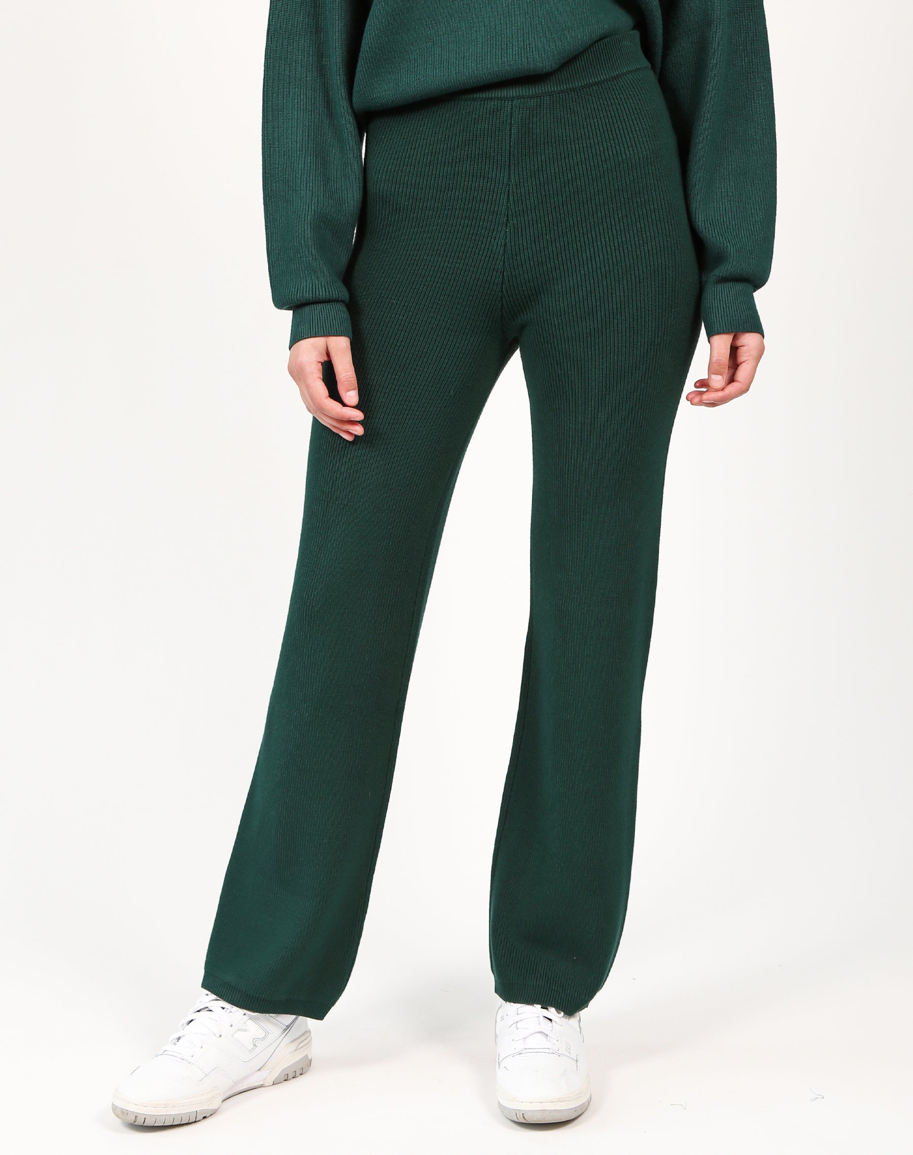 The Ribbed Knit Pant | Emerald