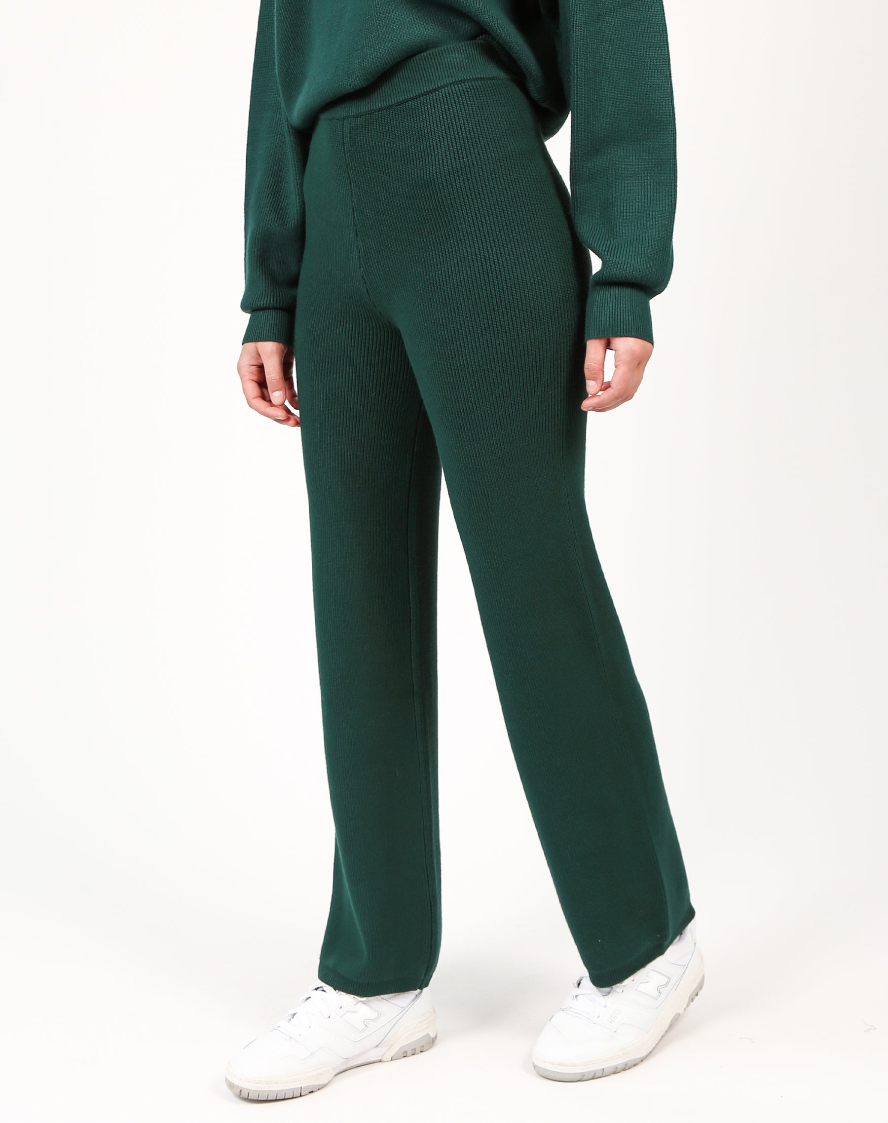 The Ribbed Knit Pant | Emerald