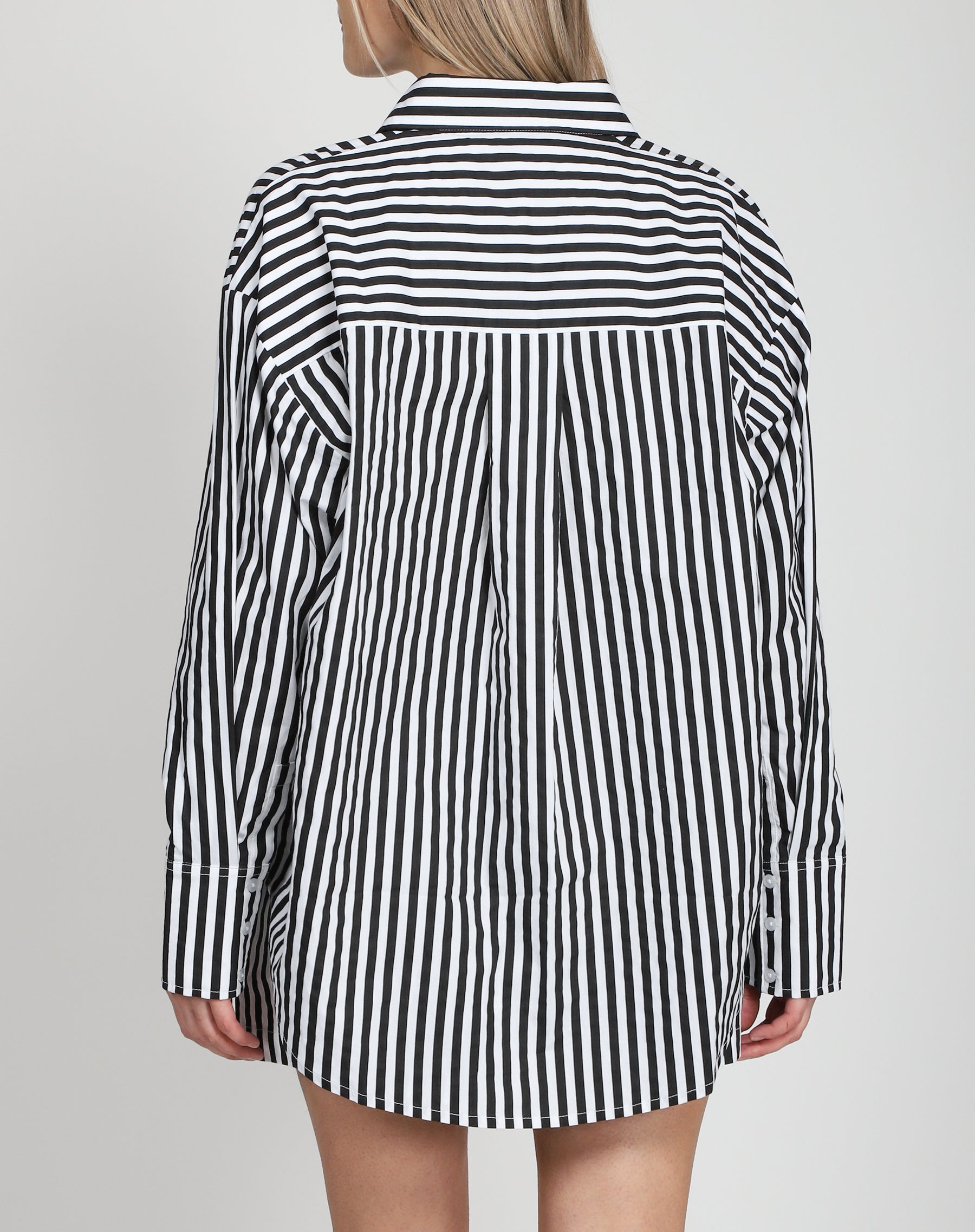 Striped Button Up Shirt | True Black