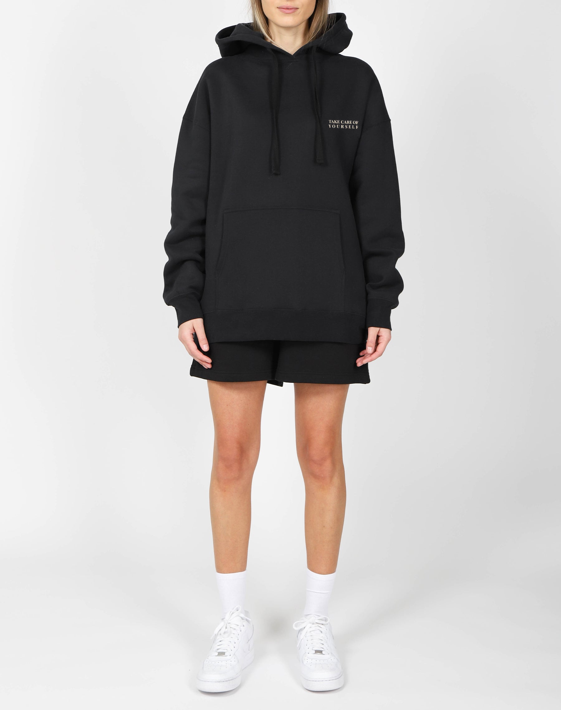 The "TAKE CARE OF EACH OTHER" Big Sister Hoodie | True Black